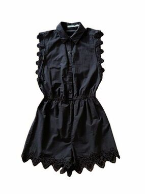 Kimchi Blue Black Lace Trim Romper - Small